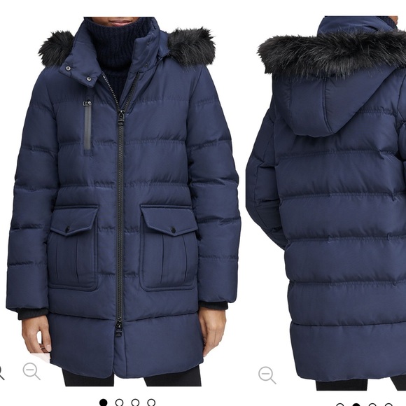 Andrew Marc Astoria Faux Fur Trim Anorak - Picture 2 of 6